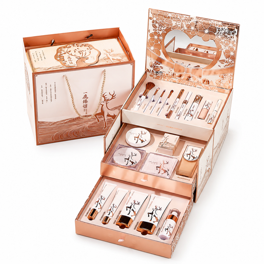 Deer-Inspired All-in-One Makeup Gift Set with Mirror