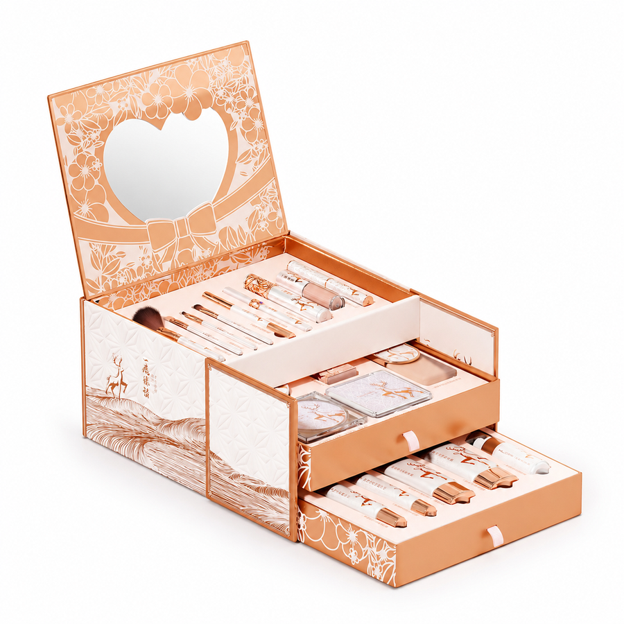 Deer-Inspired All-in-One Makeup Gift Set with Mirror