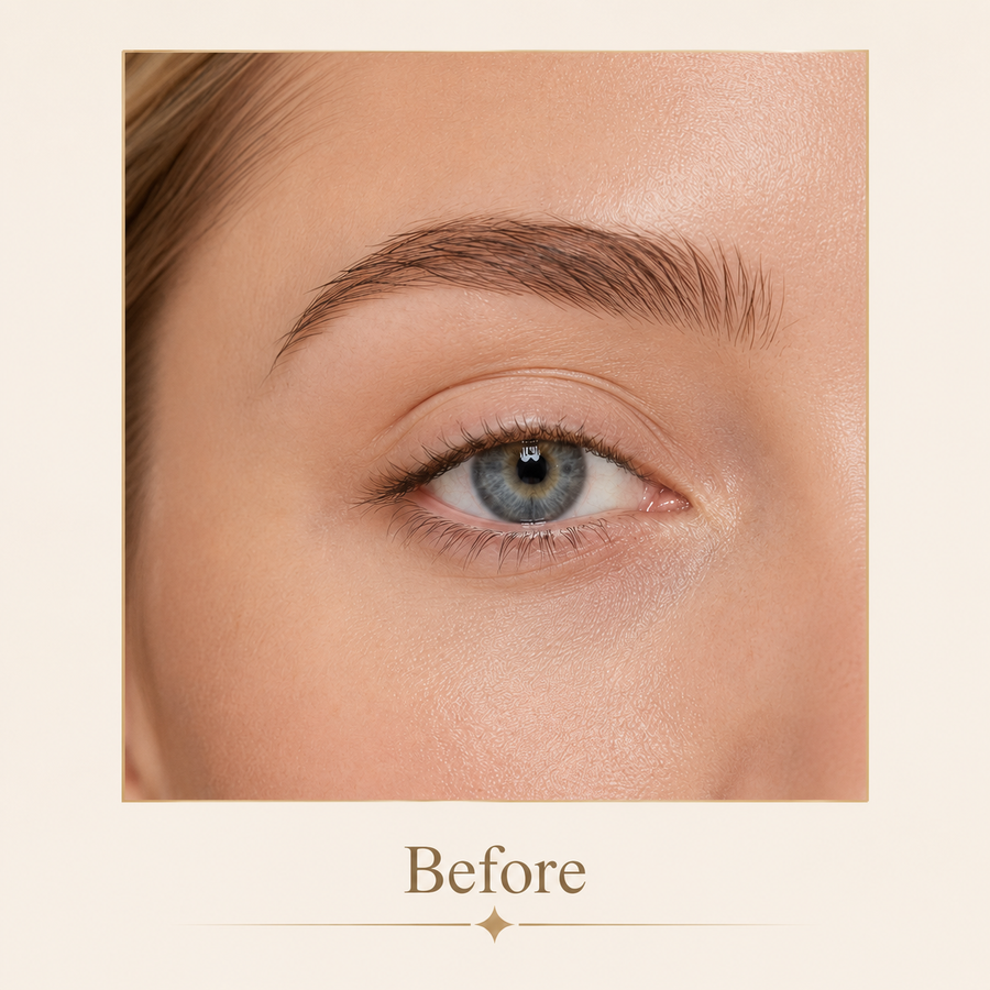 Natural bare eyelid before eyeshadow stick