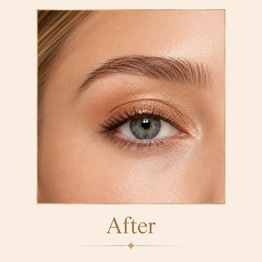 Soft shimmer eye look after eyeshadow stick