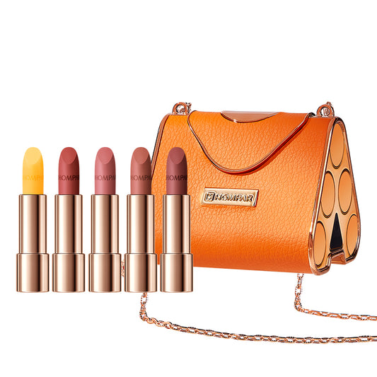 5-Piece Luxury Lipstick Set – Creamy, Long-Lasting Shades with Elegant Gift Bag