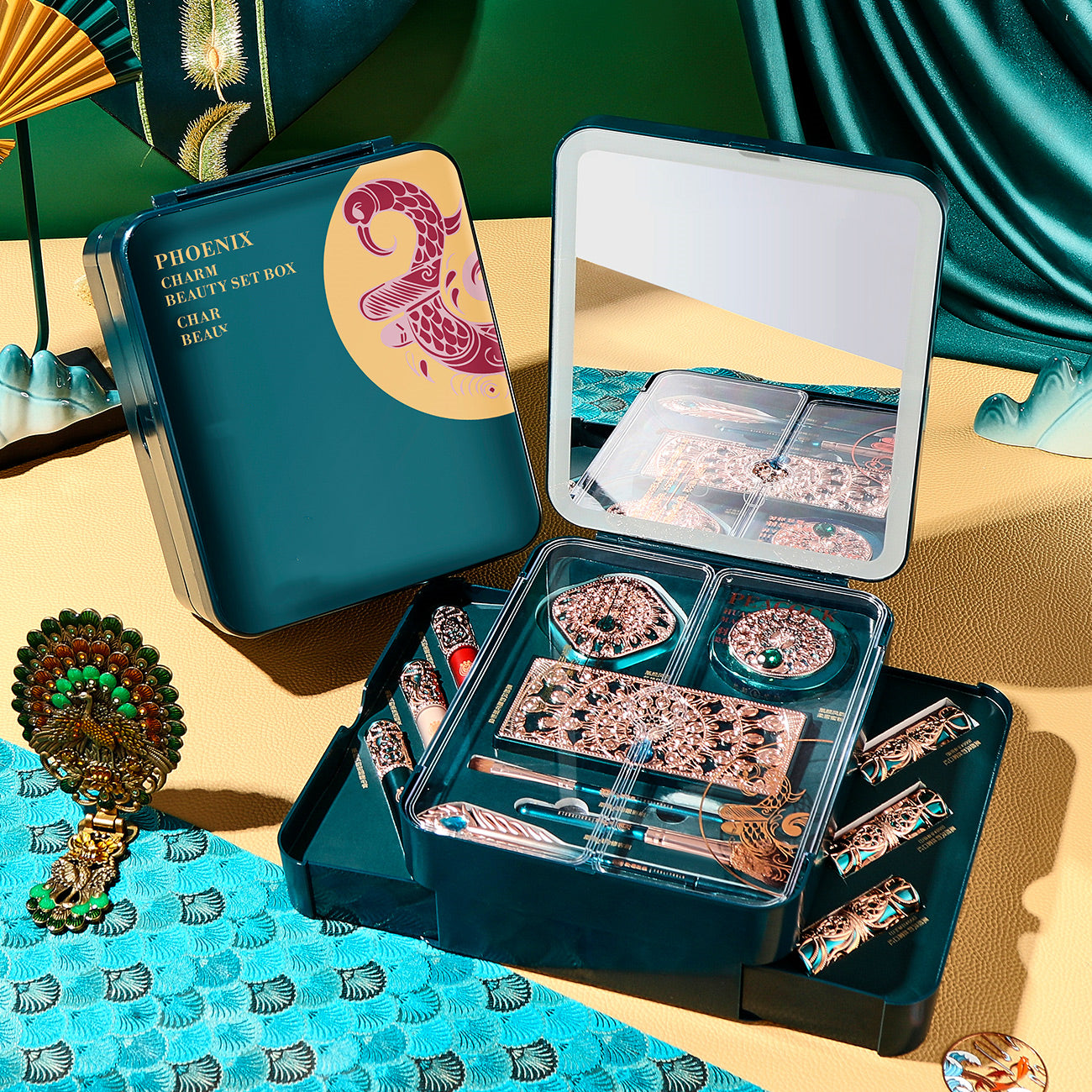 Phoenix Charm Limited-Edition Beauty Gift Box with Mirror – Mellow Cos