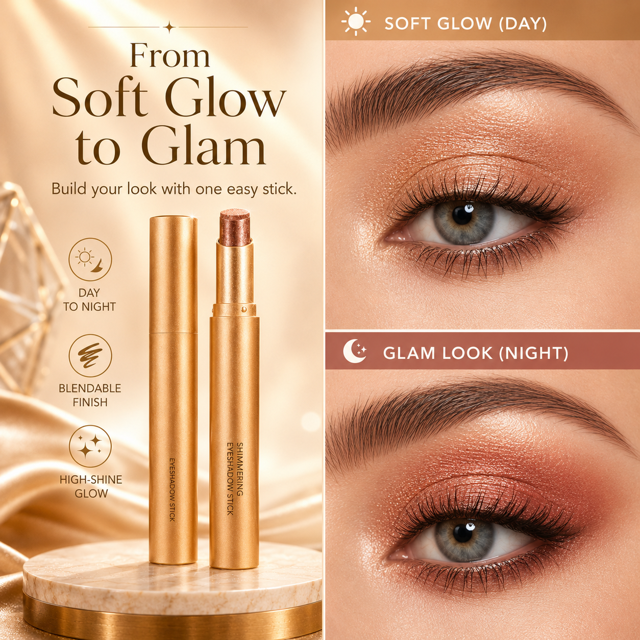 Shimmering Eyeshadow Stick – 3-in-1 Cream Eye Color