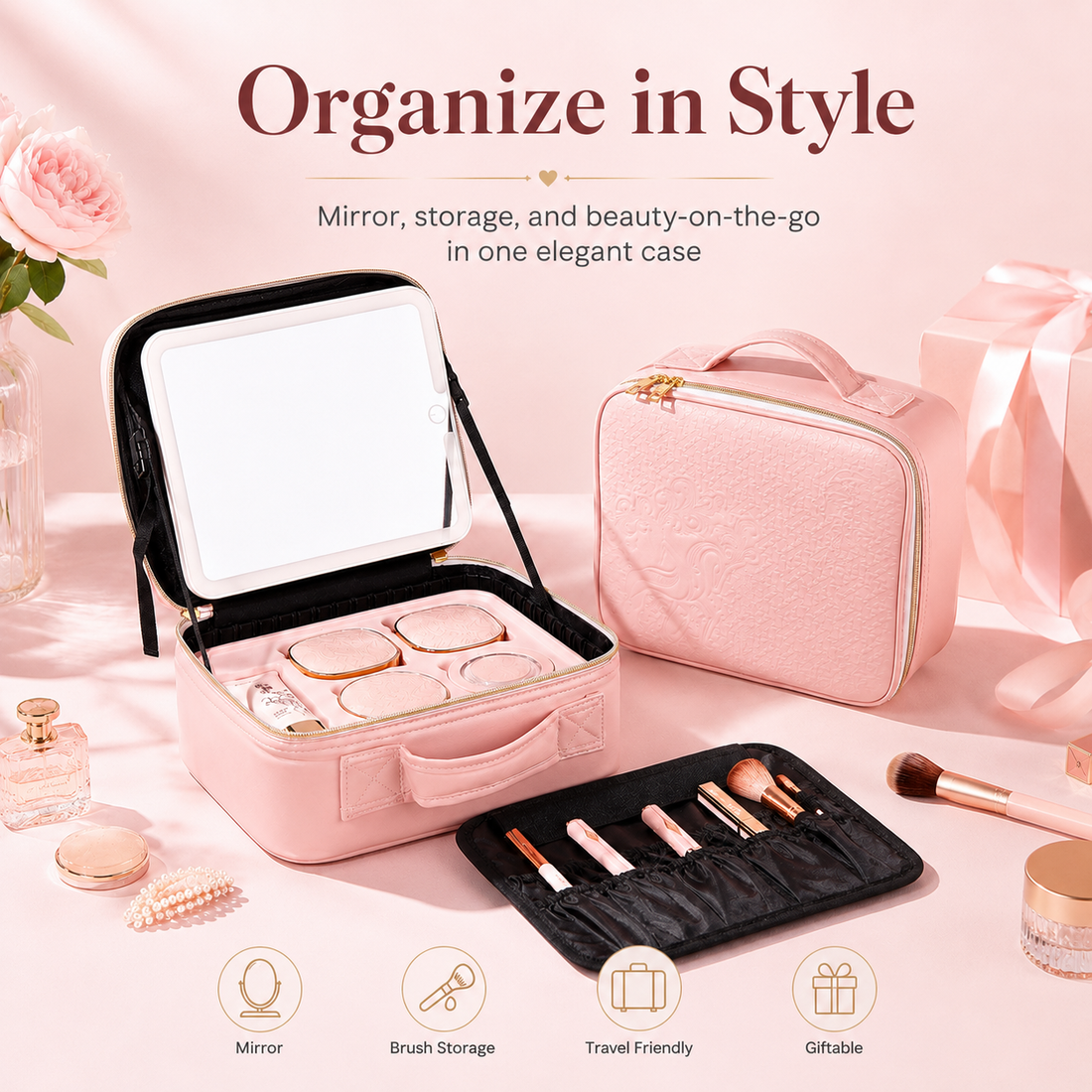 Organized makeup case after organization