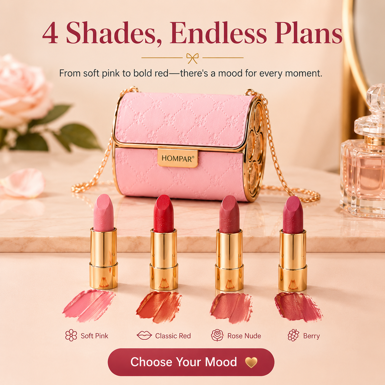 Smooth matte lipstick texture
